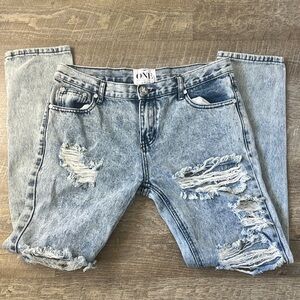 One Teaspoon Awesome Baggies Distressed Jeans Size 28